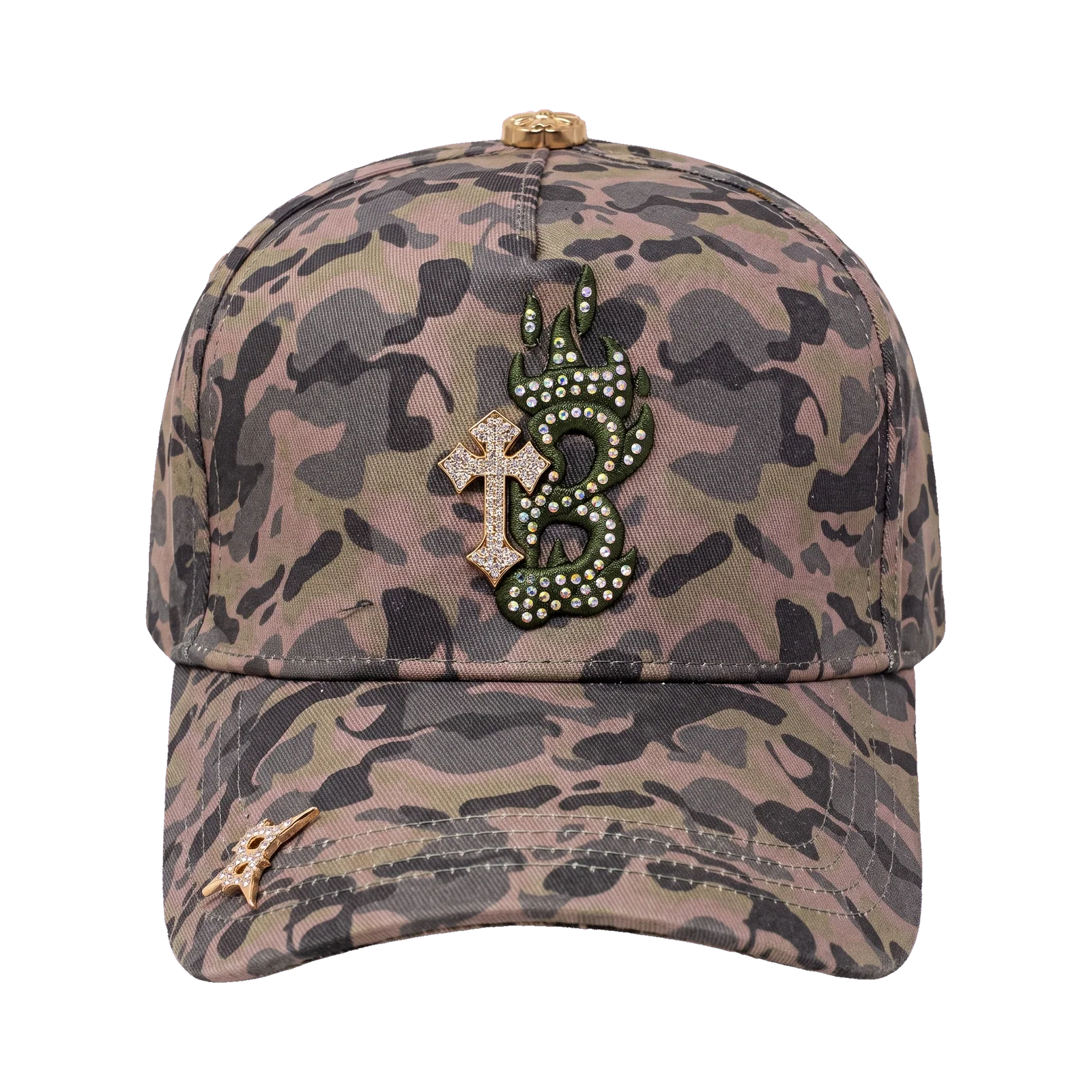 EL BARBAS HATS Camo B Cross – vista frontal